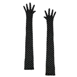 MISHA Sparkle Gloves in Black & Silver
